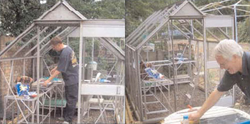Paul and Michael working on the glass house